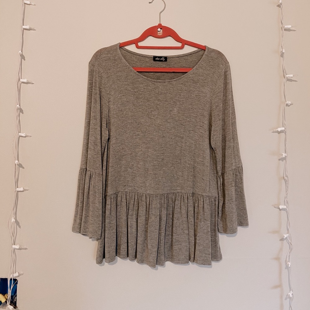 Francescas grey peplum long sleeve